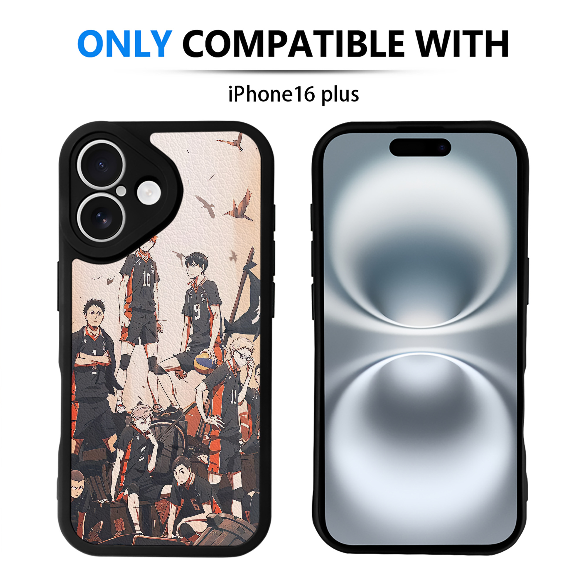 （画像用） ハイキュー!! Haikyu!! 【iPhone 16シリーズ対応】シリコンスマホケース（レザー調） 材質：シリコン